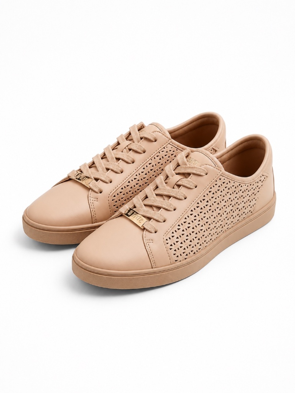 Kenneth Cole Reaction Joey Sneakers Size 10 Blush Pink Leather Perforated NWOB